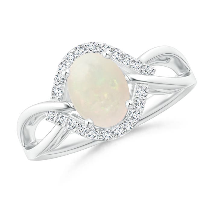 A - Opal / 0.98 CT / 14 KT White Gold