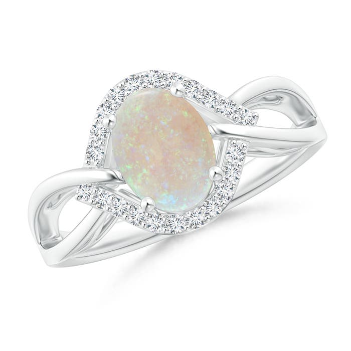 AA - Opal / 0.98 CT / 14 KT White Gold