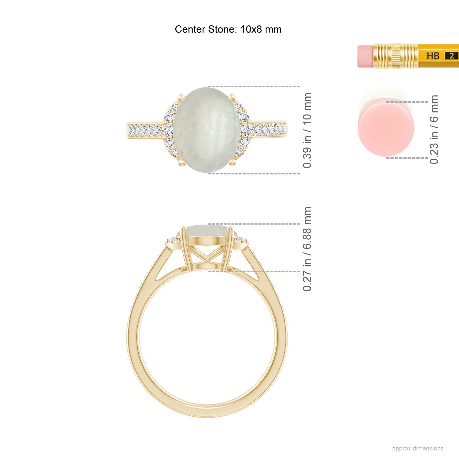 A - Moonstone / 2.75 CT / 14 KT Yellow Gold