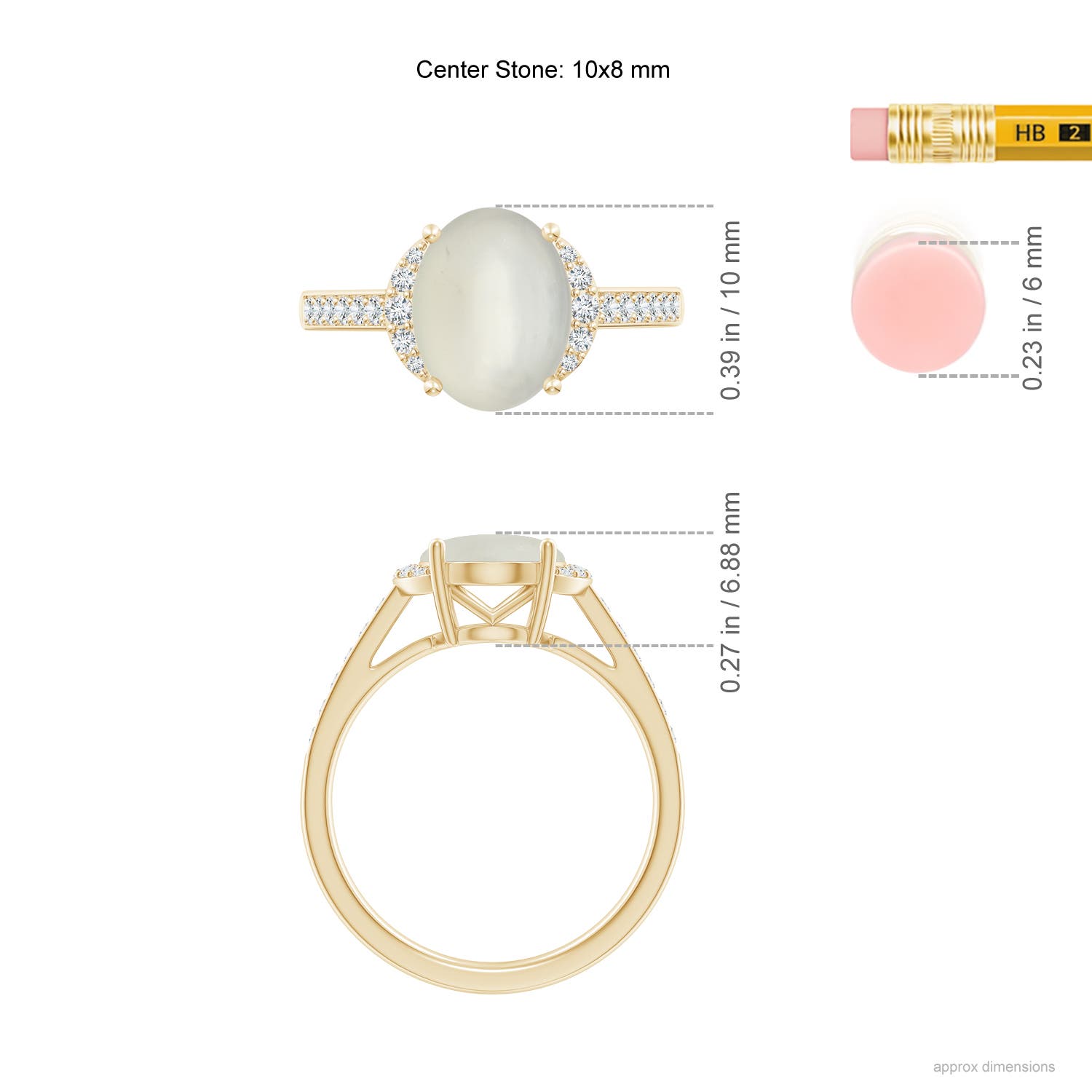 AAA - Moonstone / 2.75 CT / 14 KT Yellow Gold