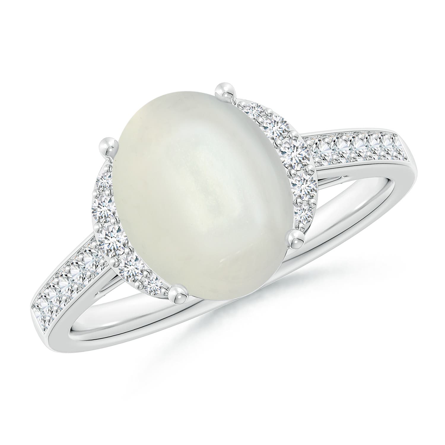 AAAA - Moonstone / 2.75 CT / 14 KT White Gold