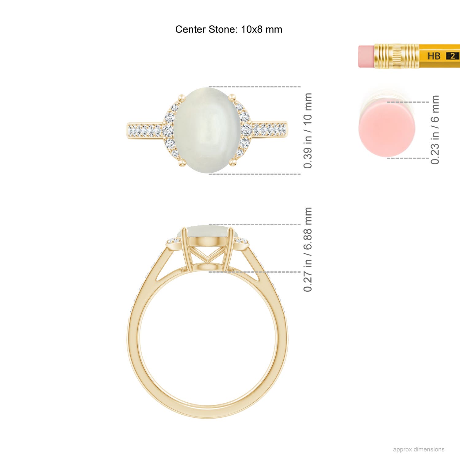 AAAA - Moonstone / 2.75 CT / 14 KT Yellow Gold