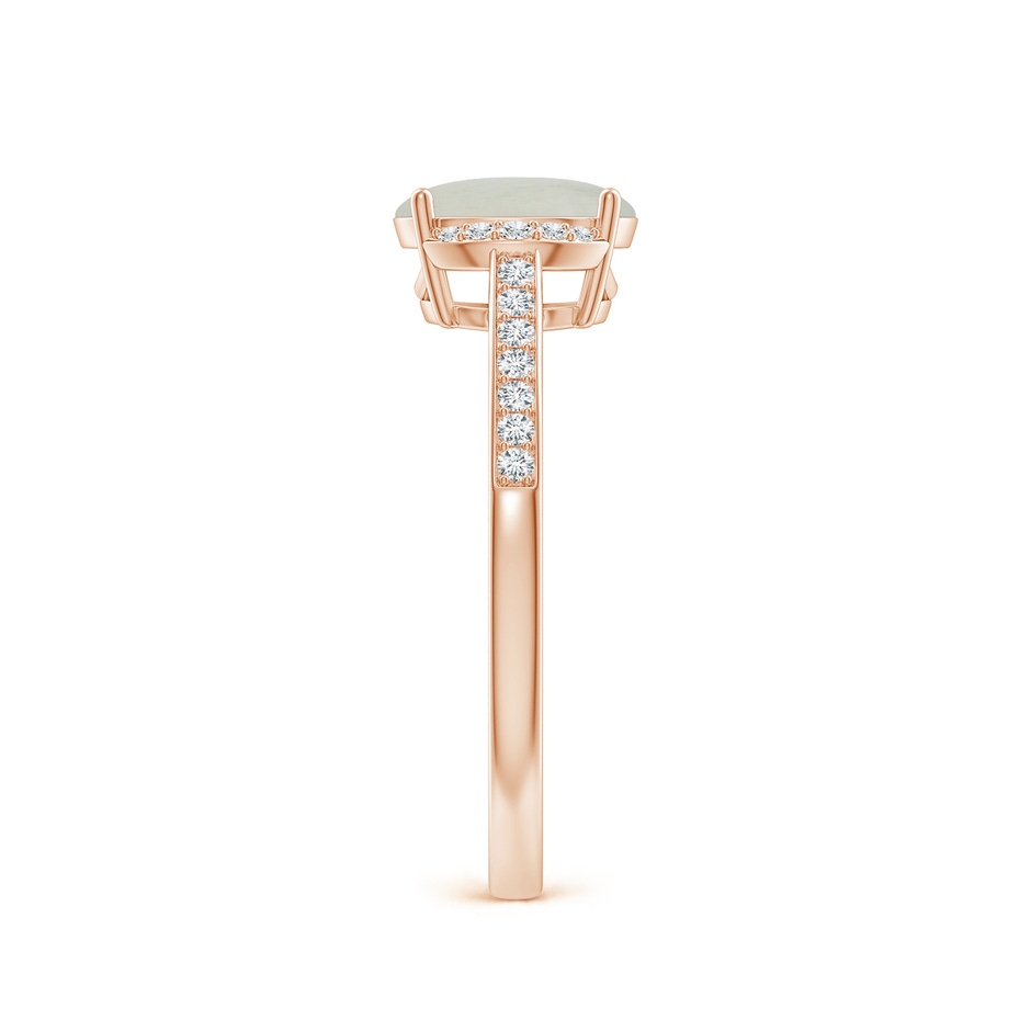 8x6mm A Classic Solitaire Oval Moonstone and Diamond Collar Ring in Rose Gold side-2