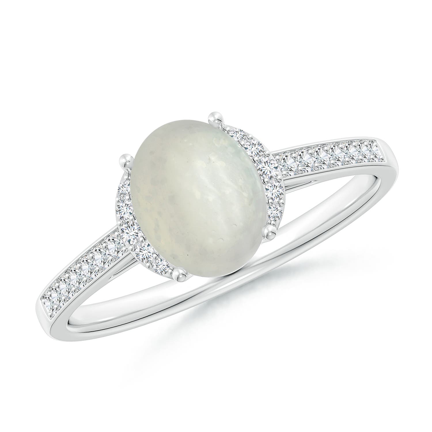 A - Moonstone / 1.23 CT / 14 KT White Gold
