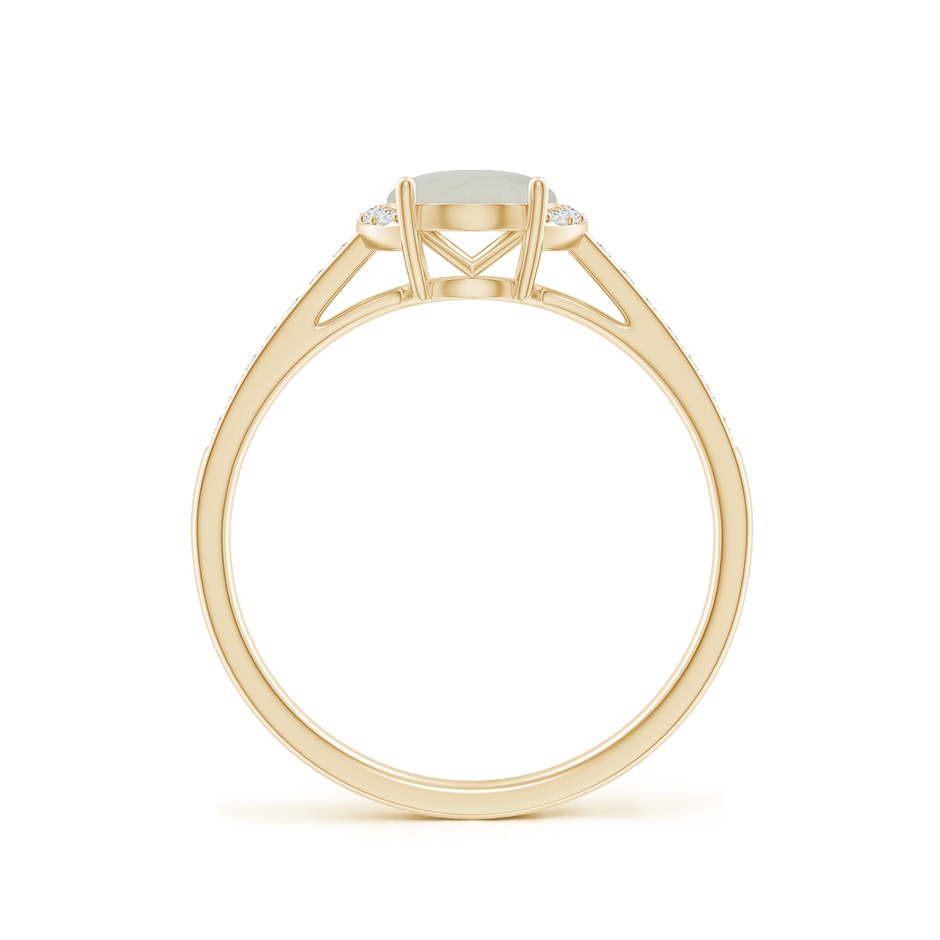 8x6mm A Classic Solitaire Oval Moonstone and Diamond Collar Ring in Yellow Gold side-1