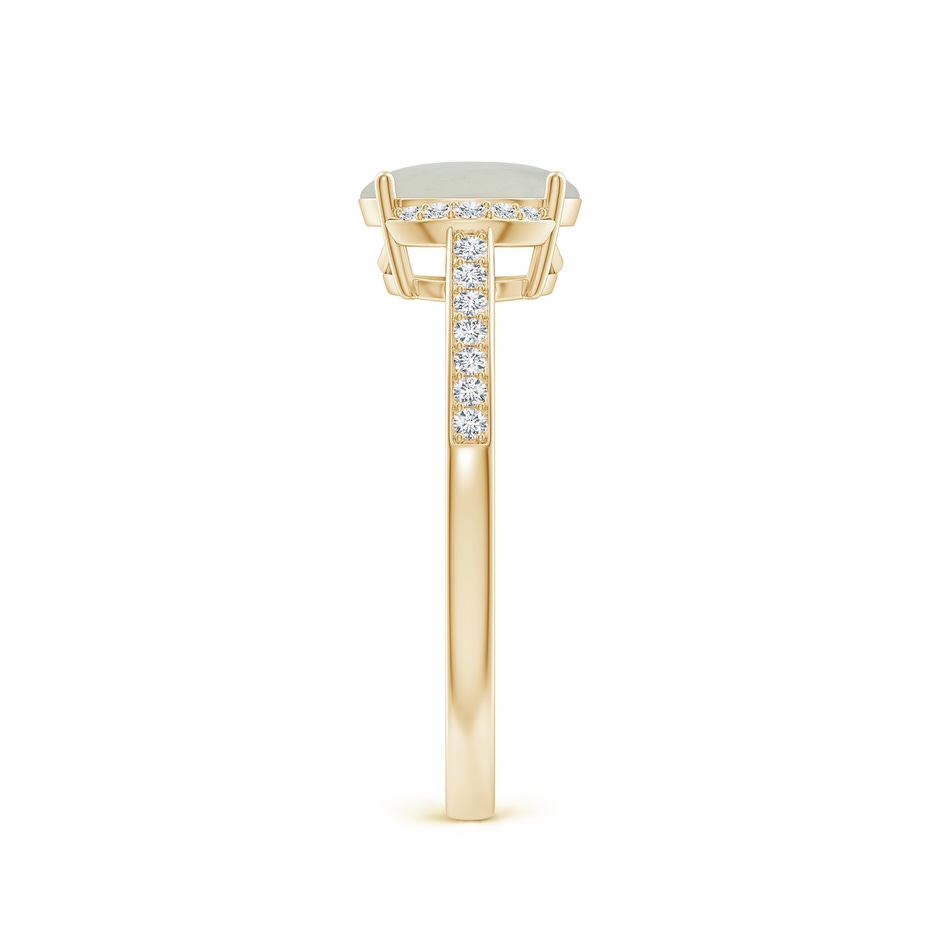 8x6mm A Classic Solitaire Oval Moonstone and Diamond Collar Ring in Yellow Gold side-2