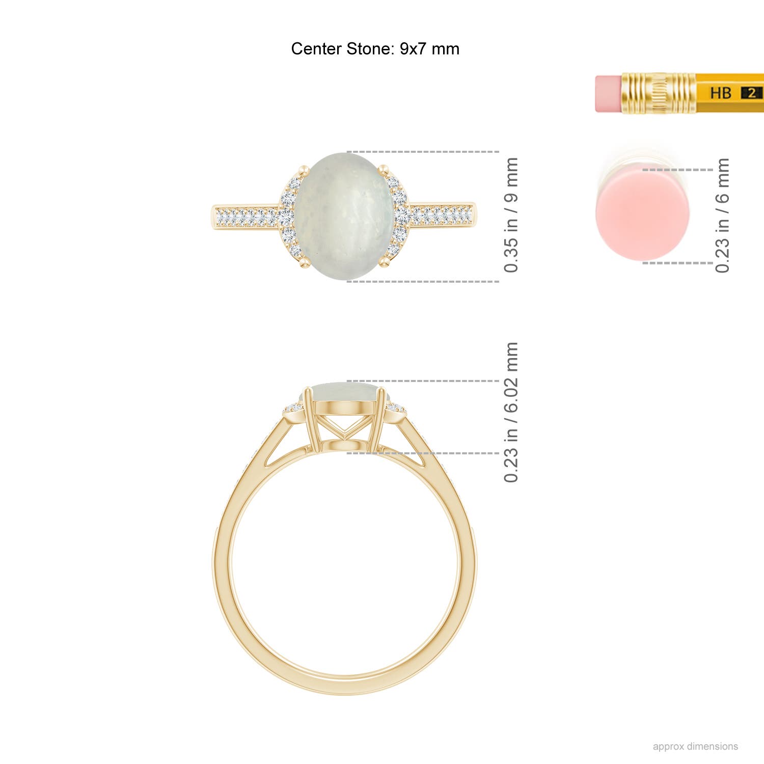 A - Moonstone / 1.88 CT / 14 KT Yellow Gold