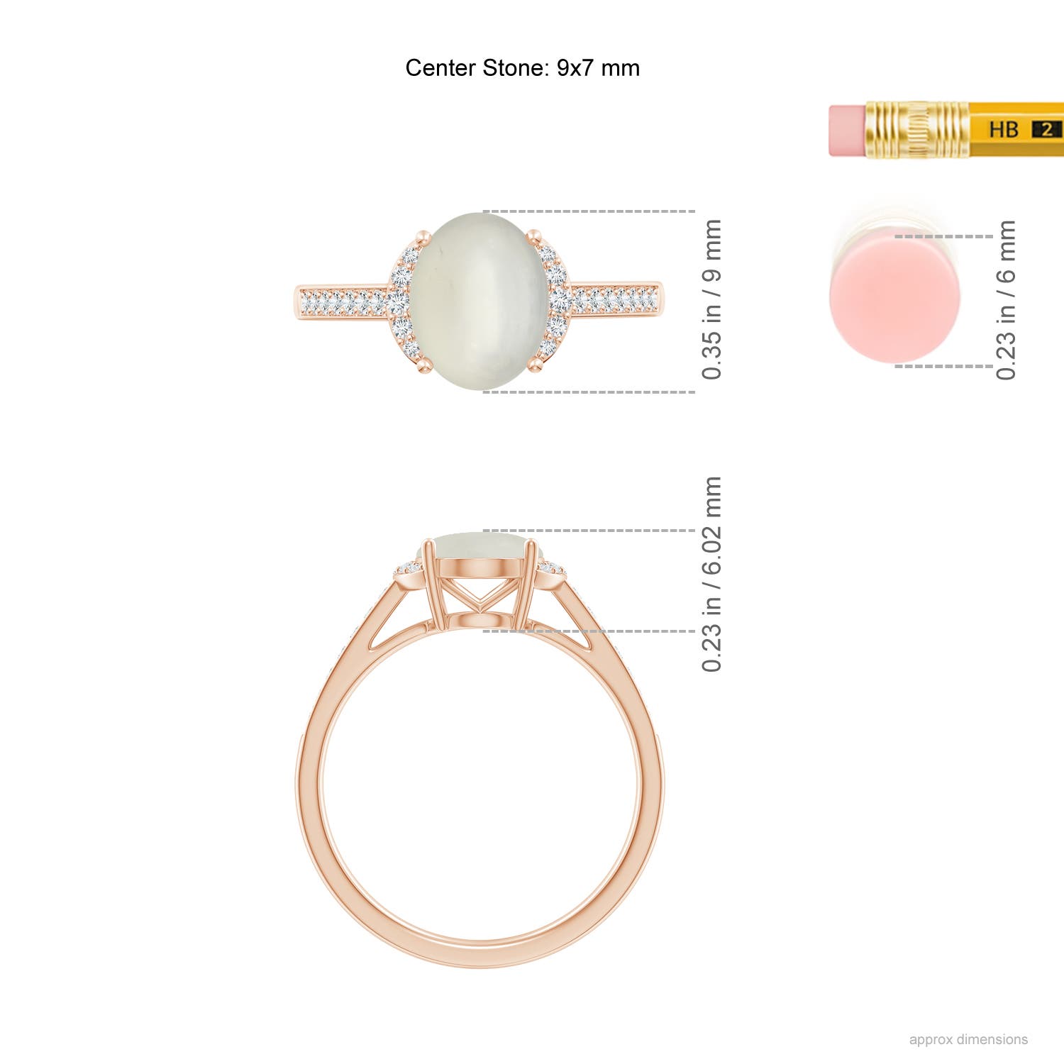 AAA - Moonstone / 1.88 CT / 14 KT Rose Gold