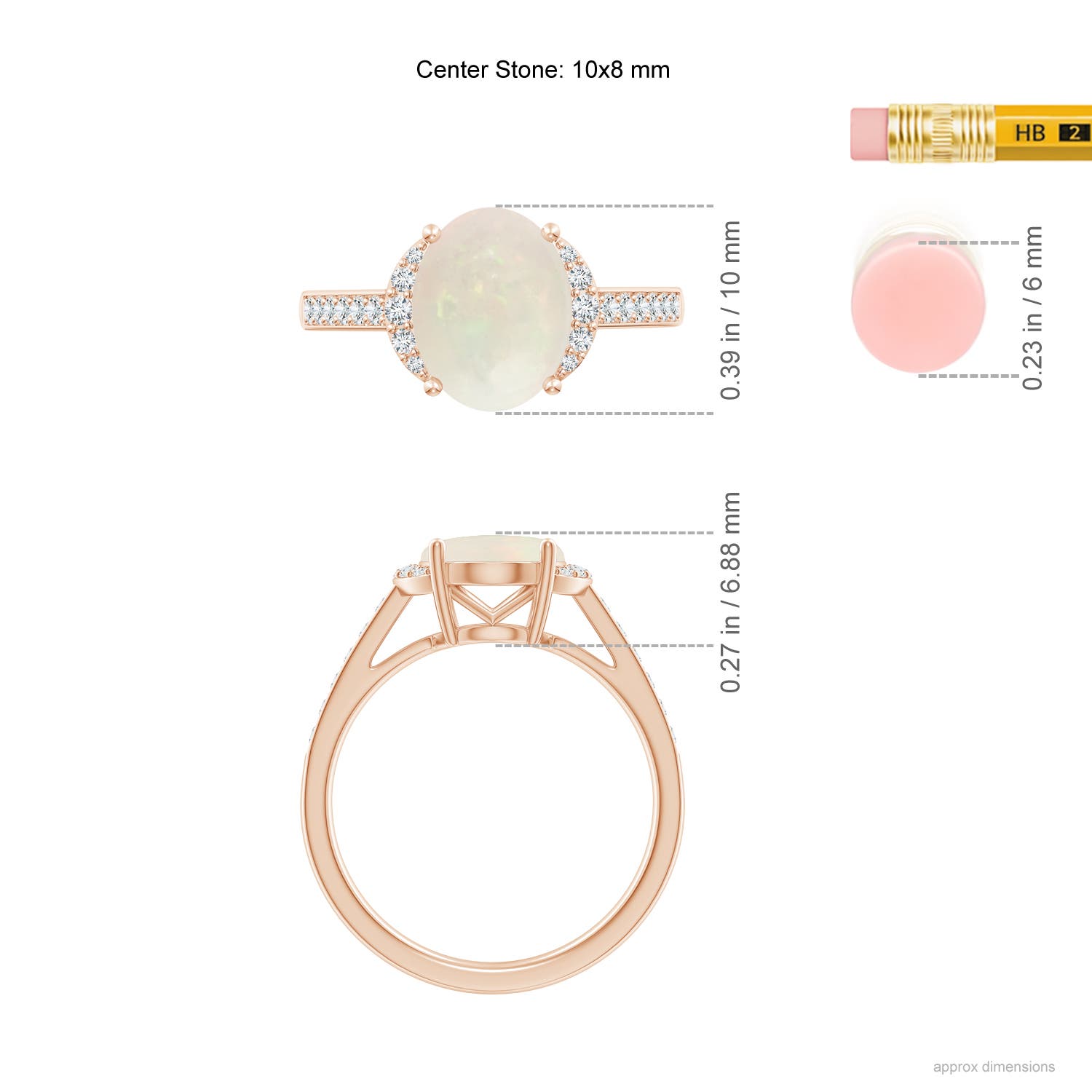 A - Opal / 1.7 CT / 14 KT Rose Gold