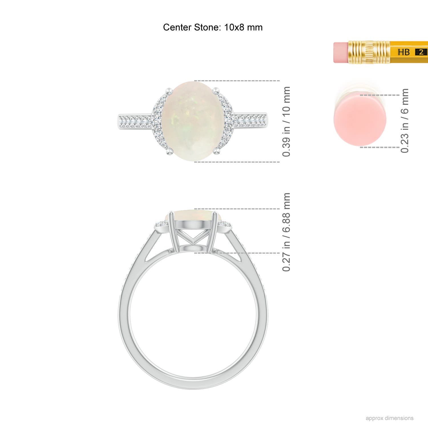 A - Opal / 1.7 CT / 14 KT White Gold