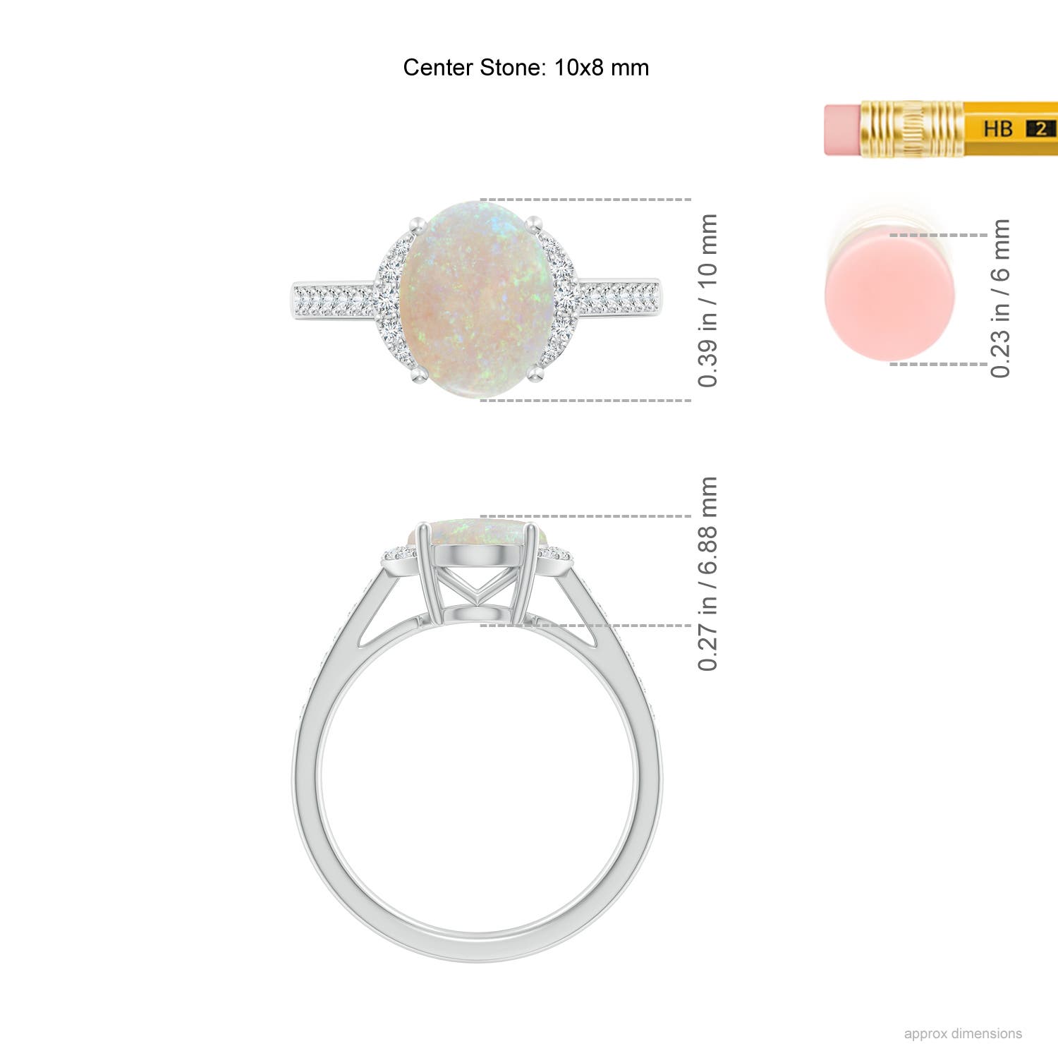 AA - Opal / 1.7 CT / 14 KT White Gold