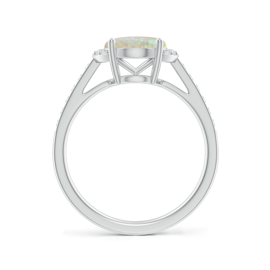 10x8mm AAA Classic Solitaire Oval Opal and Diamond Collar Ring in P950 Platinum side-1