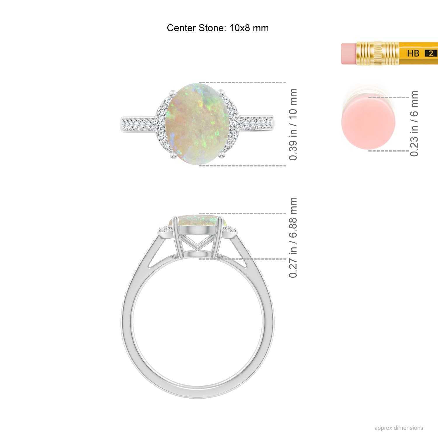 AAA - Opal / 1.7 CT / 14 KT White Gold