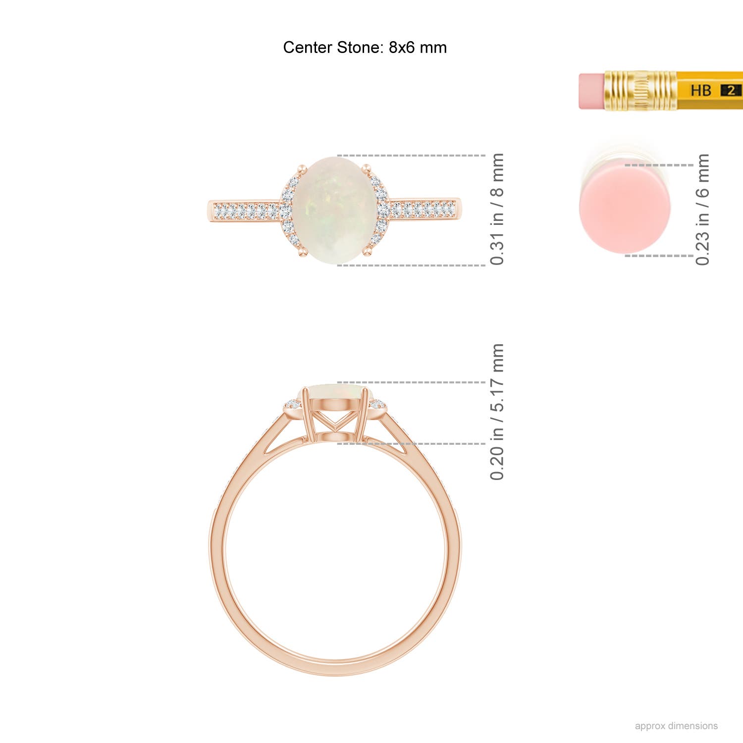 A - Opal / 0.93 CT / 14 KT Rose Gold