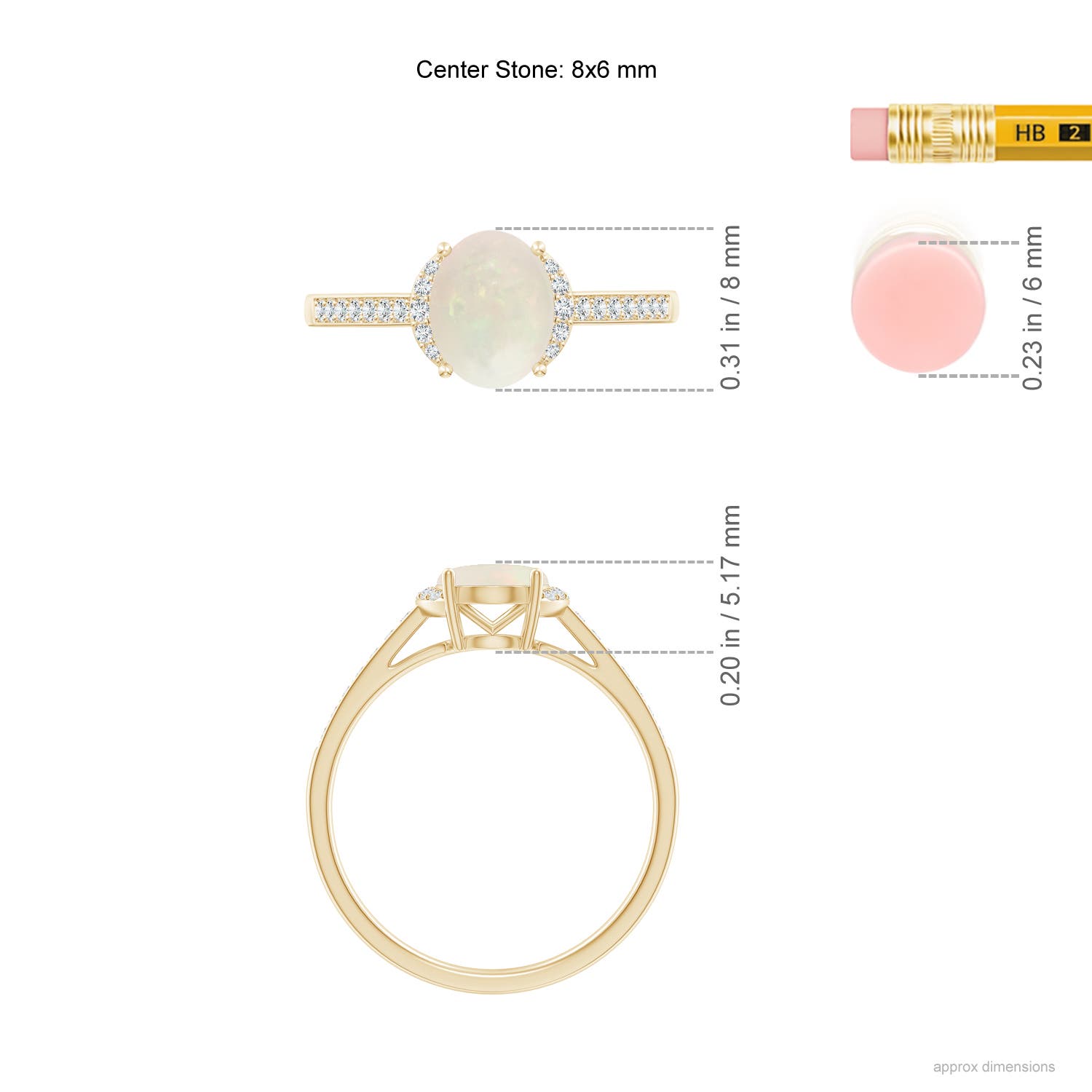 A - Opal / 0.93 CT / 14 KT Yellow Gold