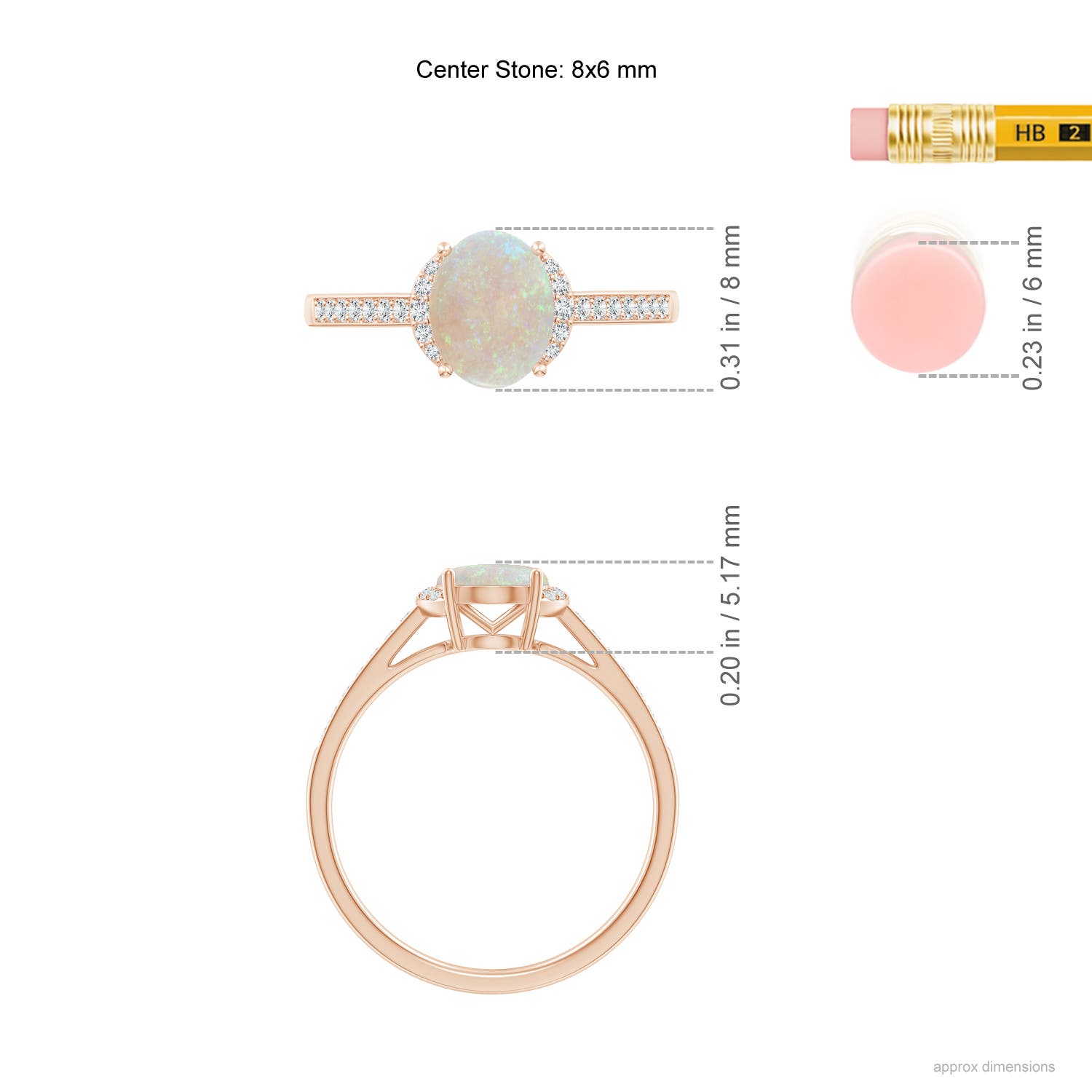 AA - Opal / 0.93 CT / 14 KT Rose Gold