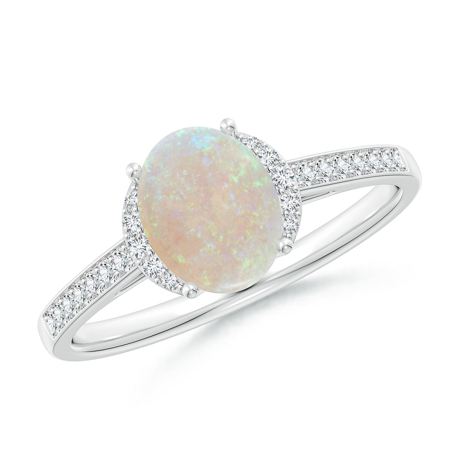 AA - Opal / 0.93 CT / 14 KT White Gold