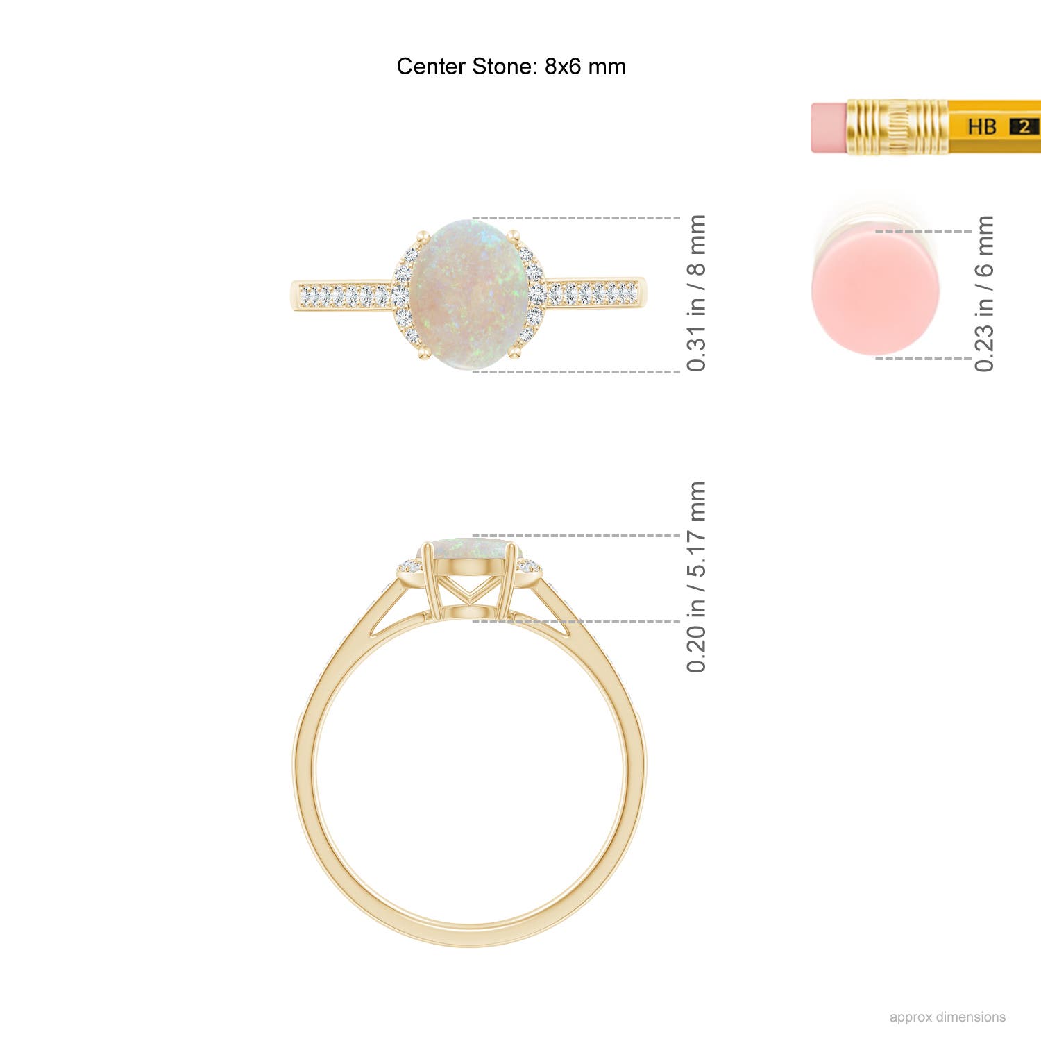 AA - Opal / 0.93 CT / 14 KT Yellow Gold