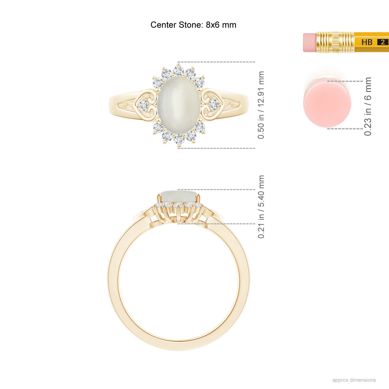 AAA - Moonstone / 1.29 CT / 14 KT Yellow Gold