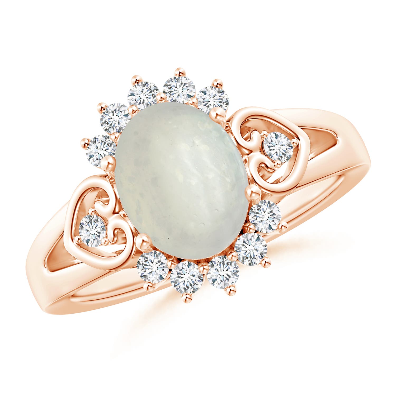 A - Moonstone / 2 CT / 14 KT Rose Gold