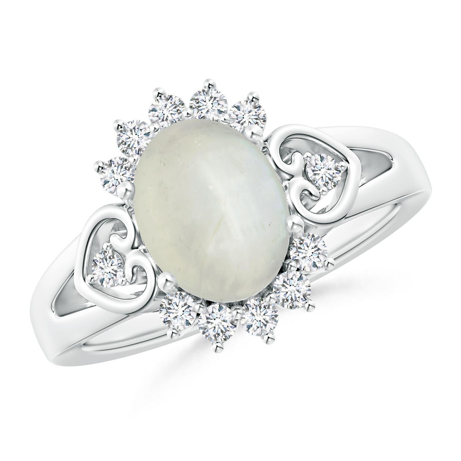 AA - Moonstone / 2 CT / 14 KT White Gold