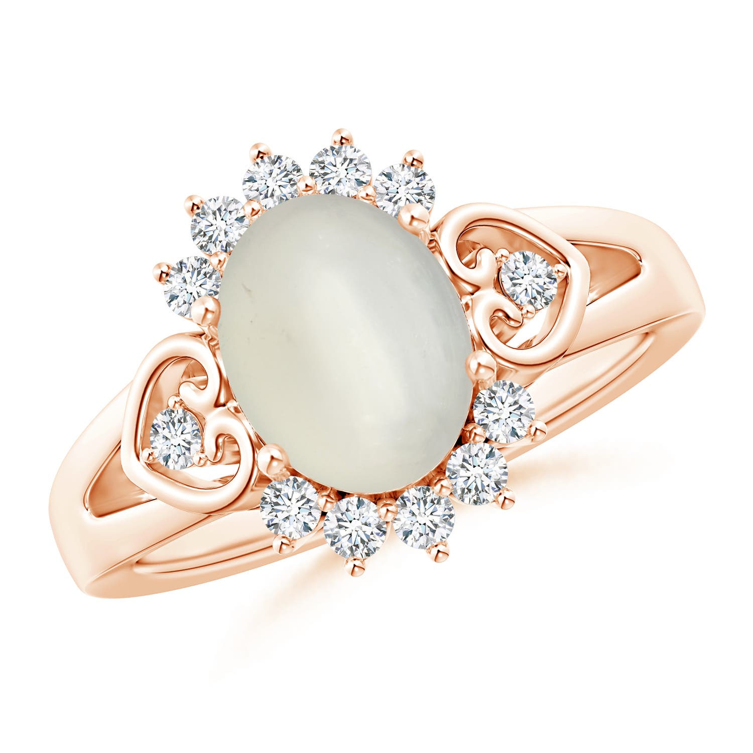 AAA - Moonstone / 2 CT / 14 KT Rose Gold