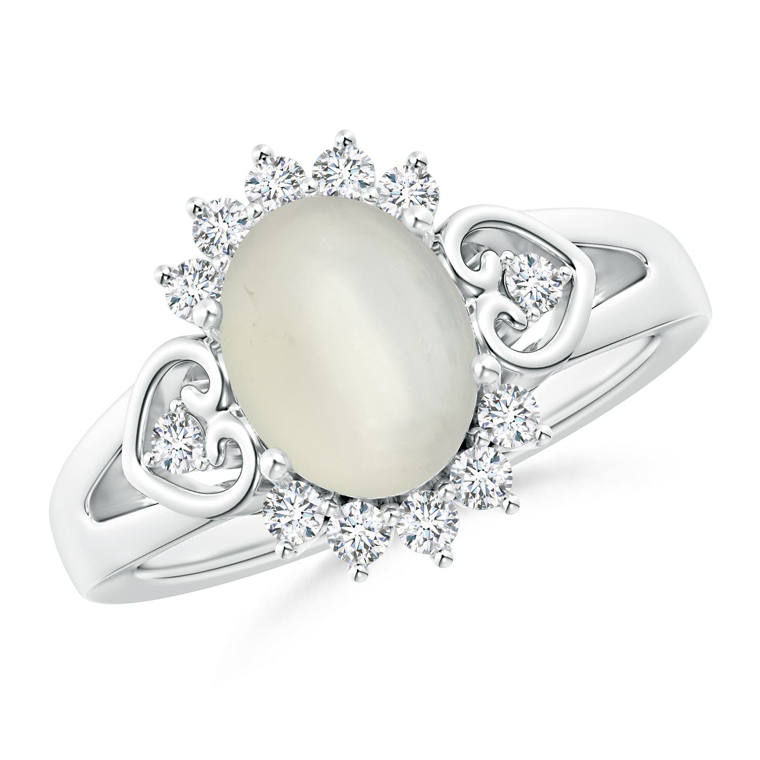 AAA - Moonstone / 2 CT / 14 KT White Gold