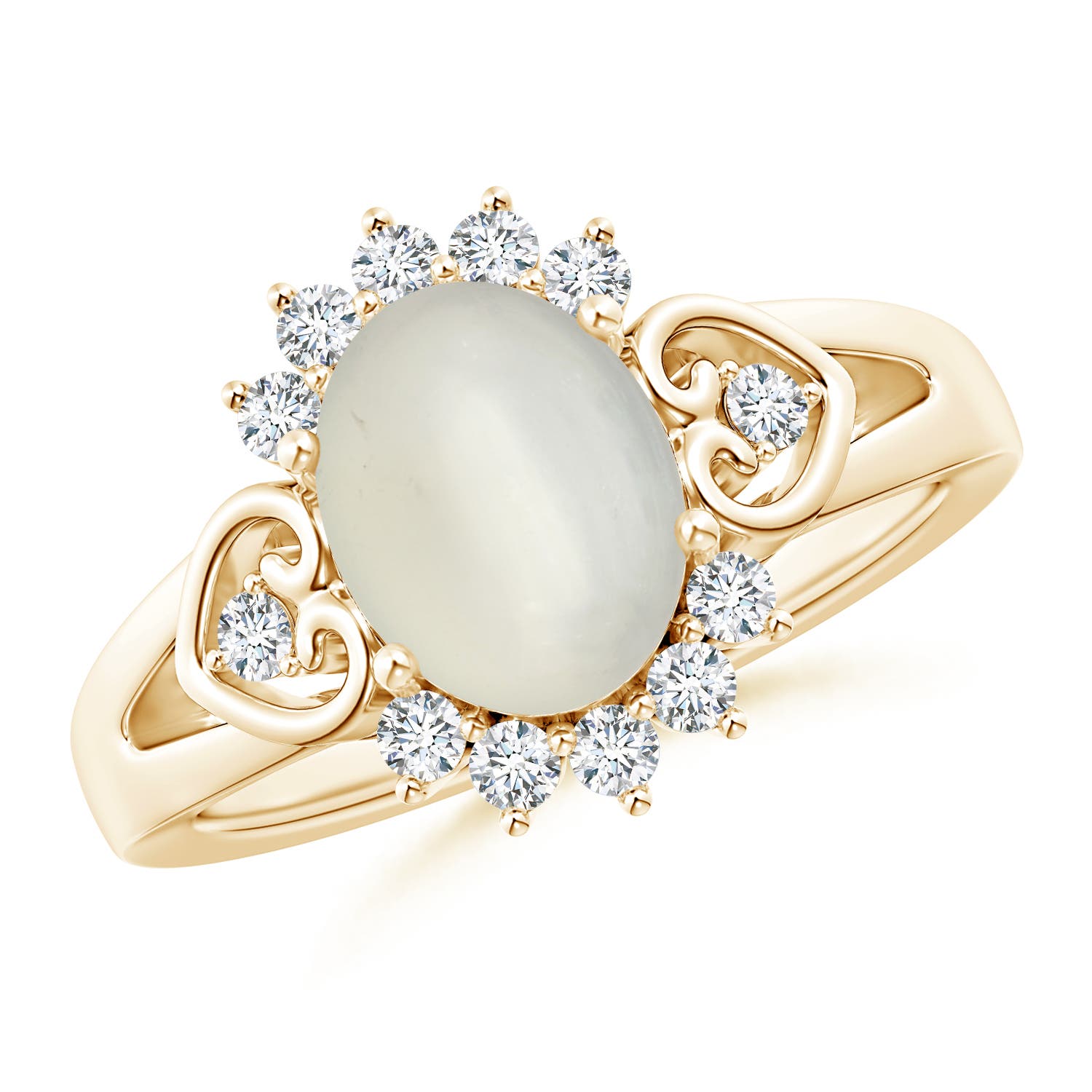 AAA - Moonstone / 2 CT / 14 KT Yellow Gold