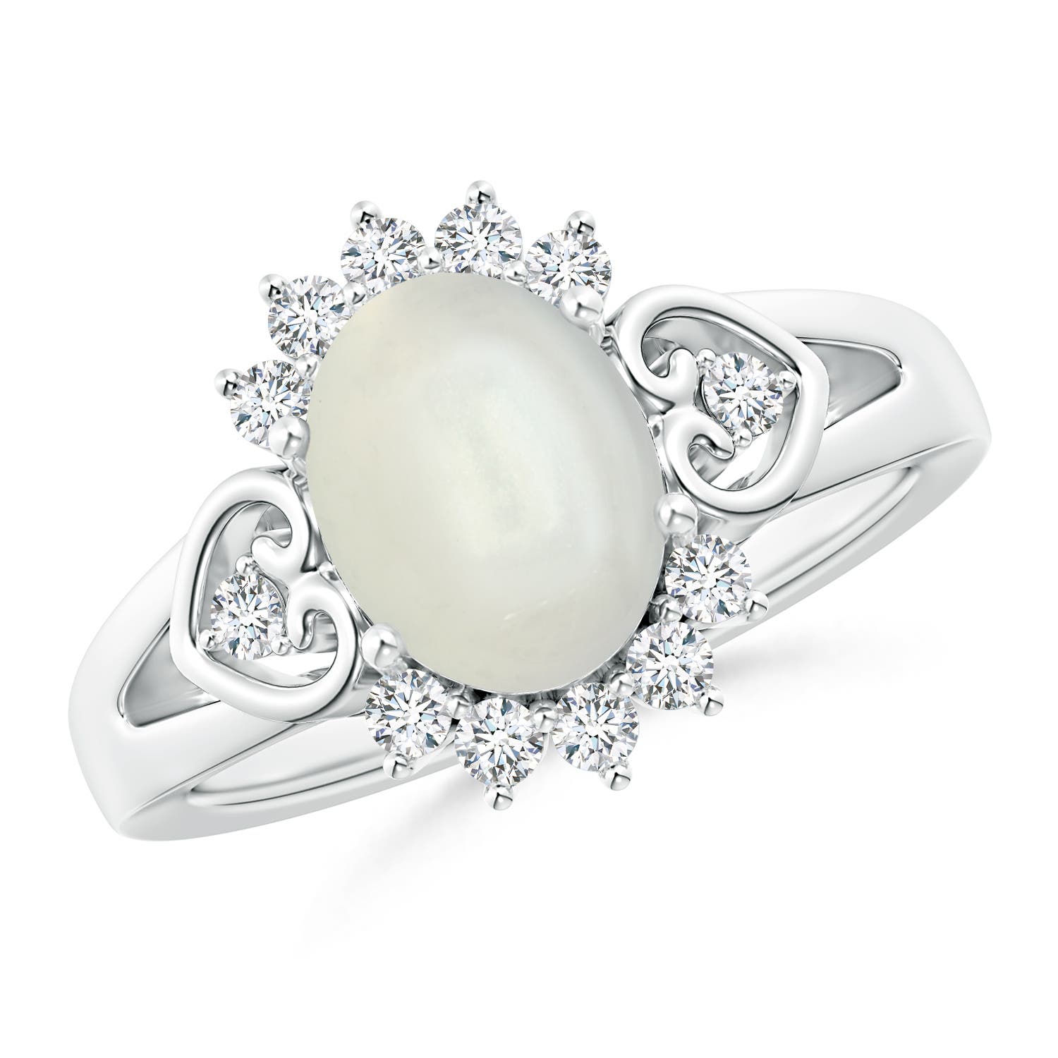 AAAA - Moonstone / 2 CT / 14 KT White Gold