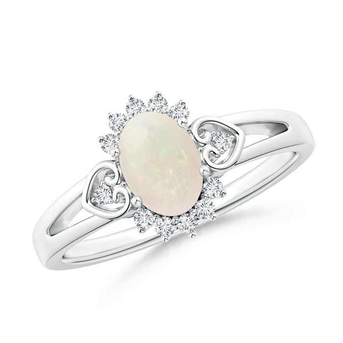 A - Opal / 0.57 CT / 14 KT White Gold