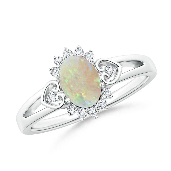 AAA - Opal / 0.57 CT / 14 KT White Gold