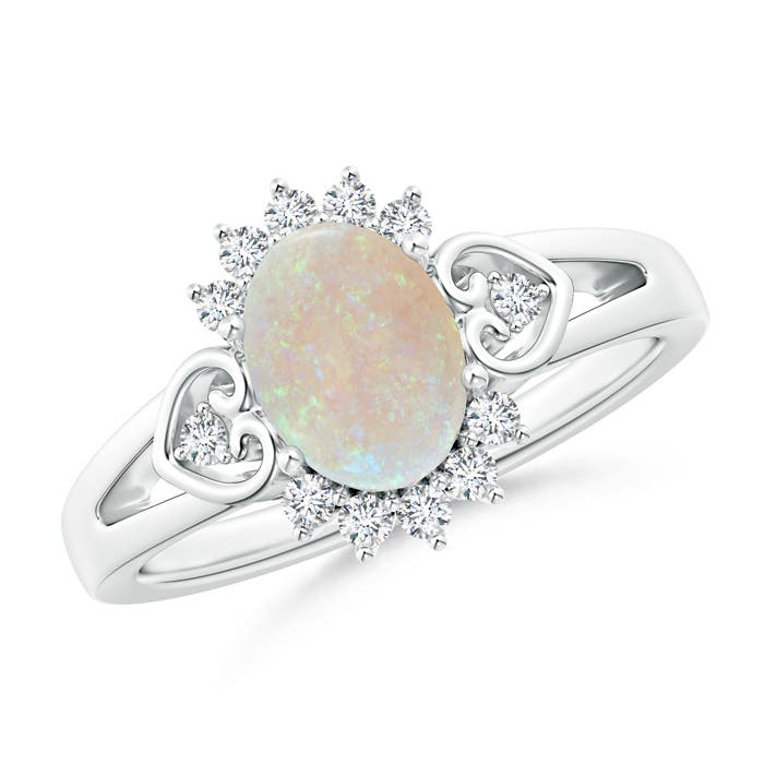 AA - Opal / 0.99 CT / 14 KT White Gold