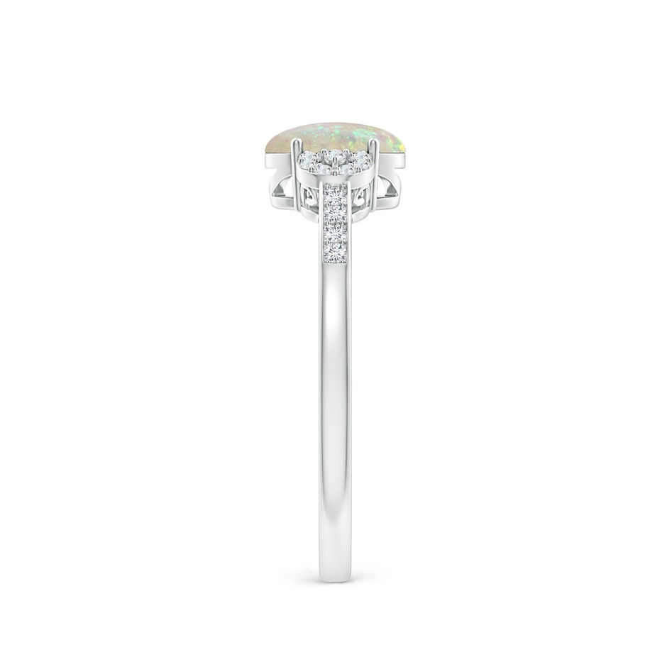 7x5mm AAA Solitaire Oval Opal Cathedral Ring with Diamond Accents in P950 Platinum side 299
