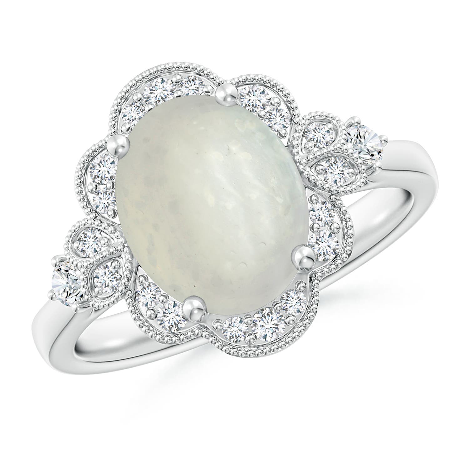 A - Moonstone / 2.73 CT / 14 KT White Gold