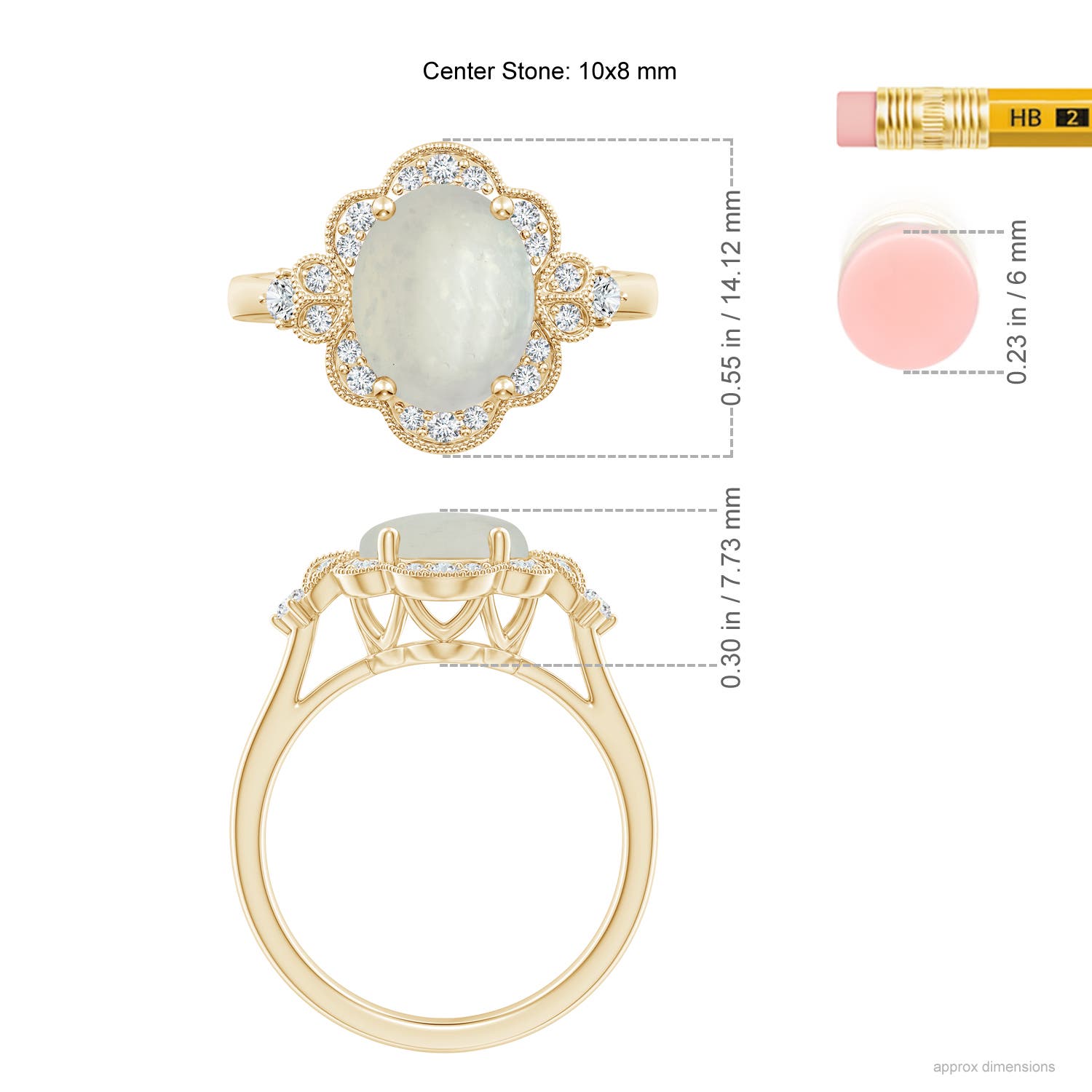 A - Moonstone / 2.73 CT / 14 KT Yellow Gold