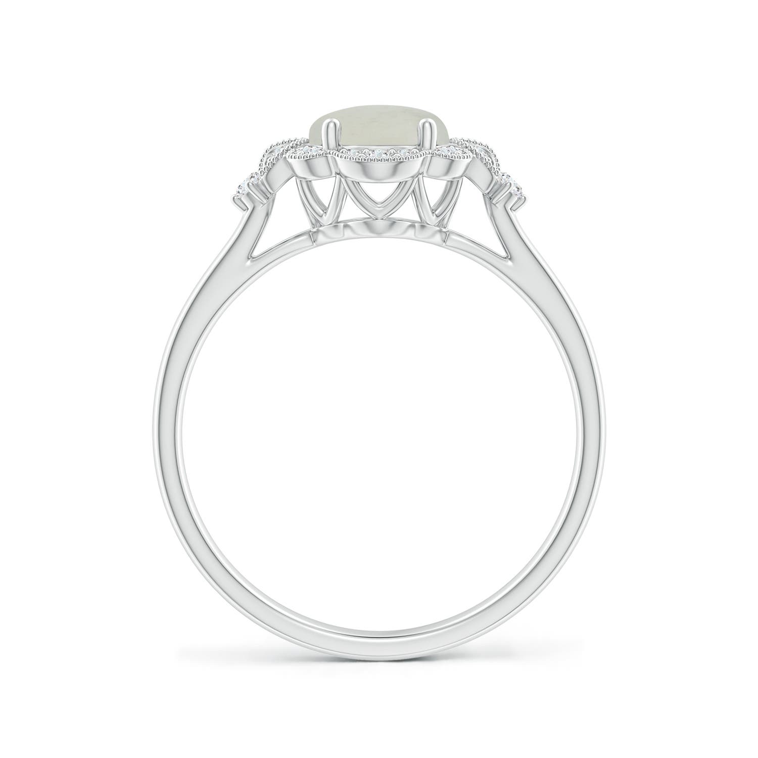 A - Moonstone / 1.24 CT / 14 KT White Gold