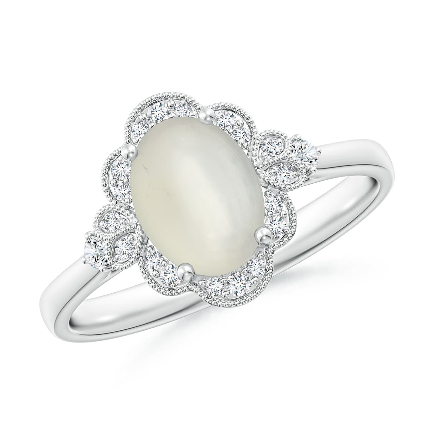 AAA - Moonstone / 1.24 CT / 14 KT White Gold