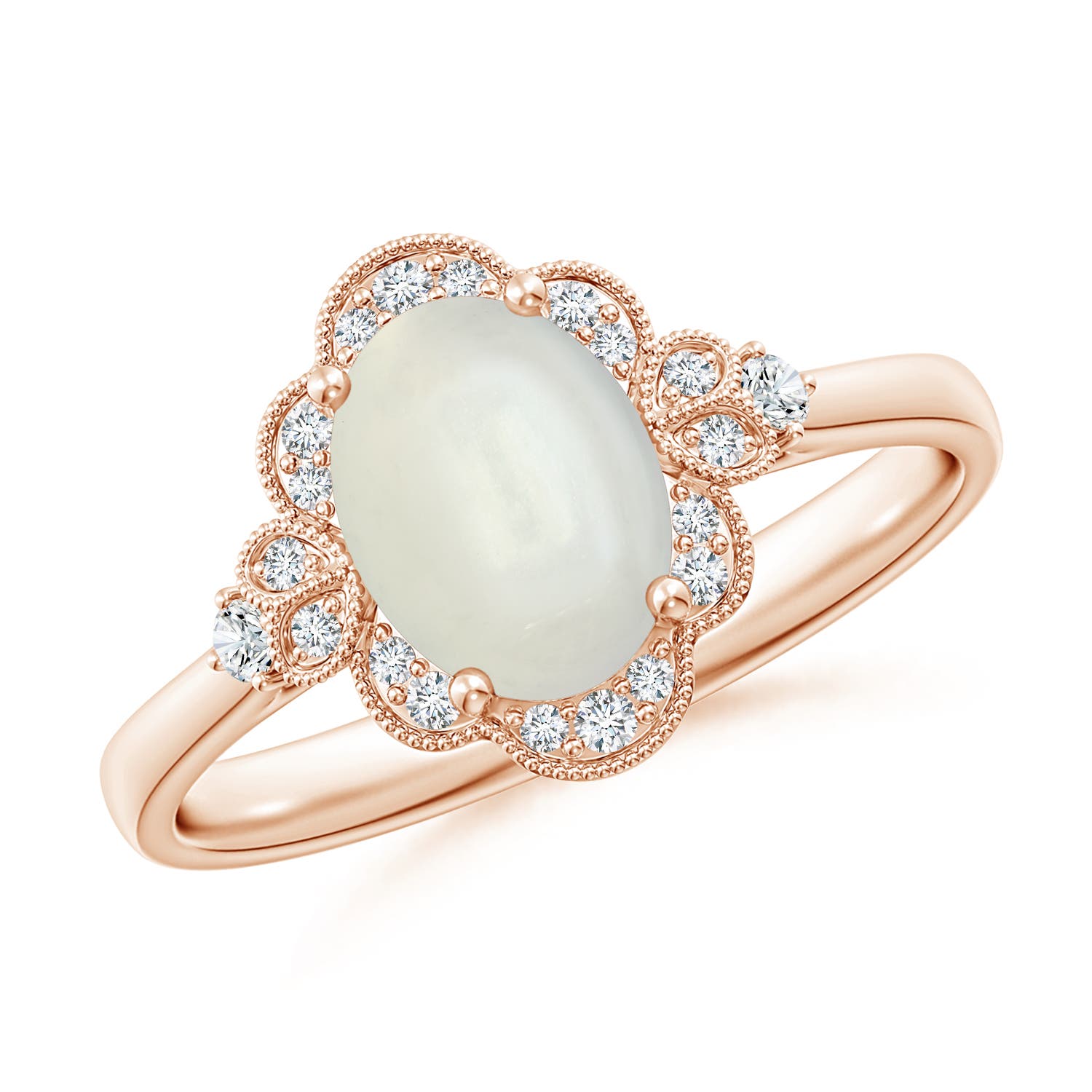 AAAA - Moonstone / 1.24 CT / 14 KT Rose Gold