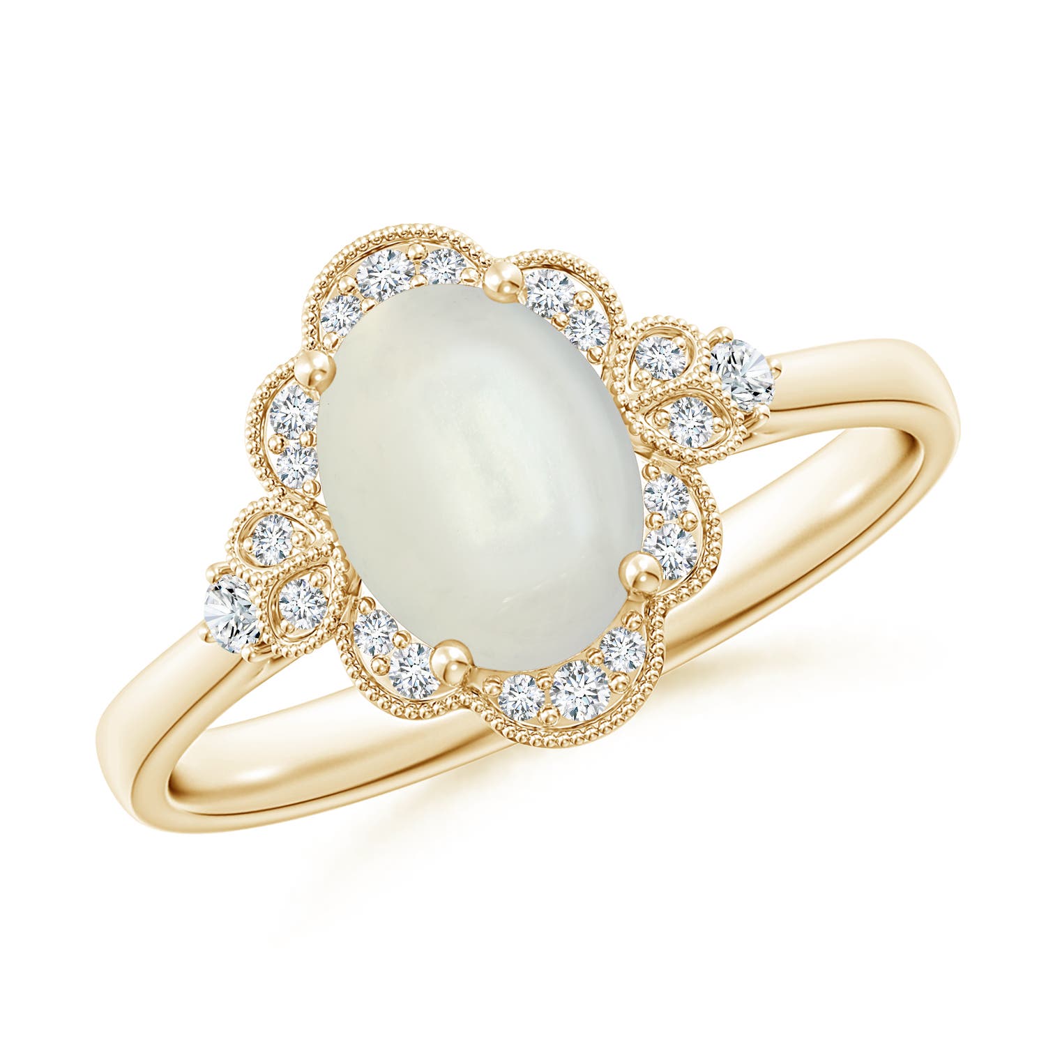 AAAA - Moonstone / 1.24 CT / 14 KT Yellow Gold