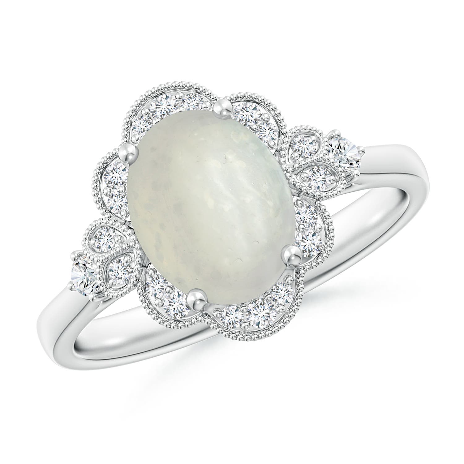 A - Moonstone / 1.86 CT / 14 KT White Gold