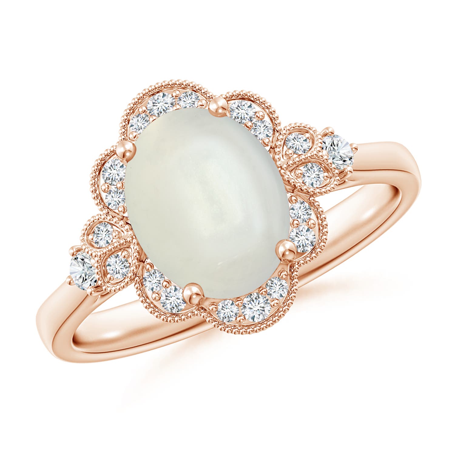 AAAA - Moonstone / 1.86 CT / 14 KT Rose Gold