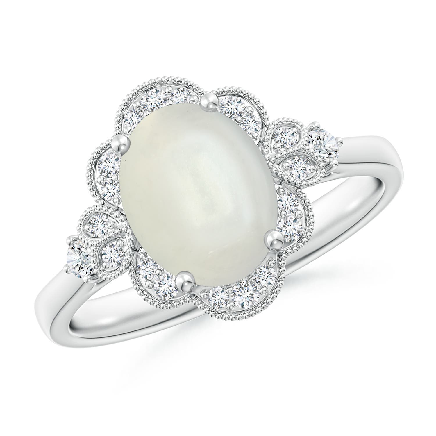 AAAA - Moonstone / 1.86 CT / 14 KT White Gold