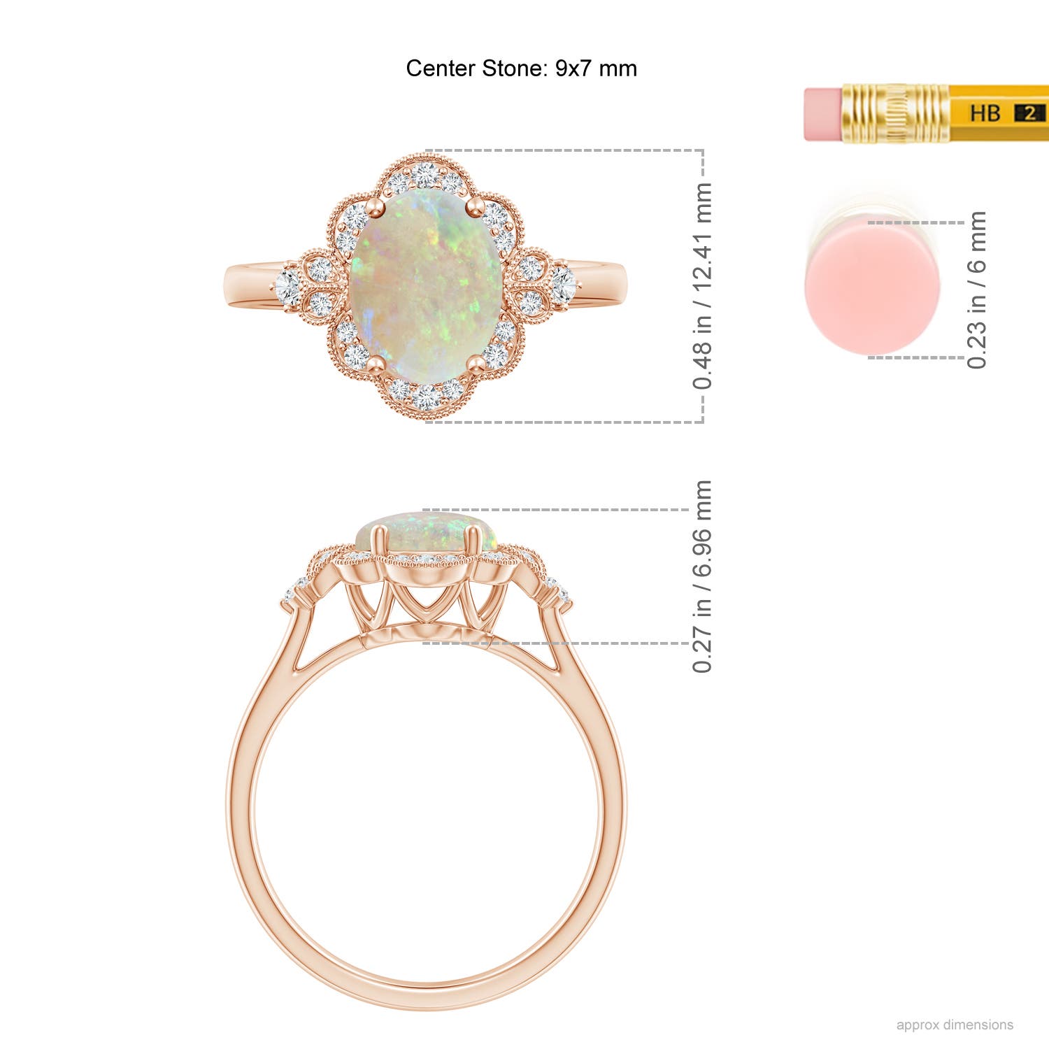 AAA - Opal / 1.26 CT / 14 KT Rose Gold