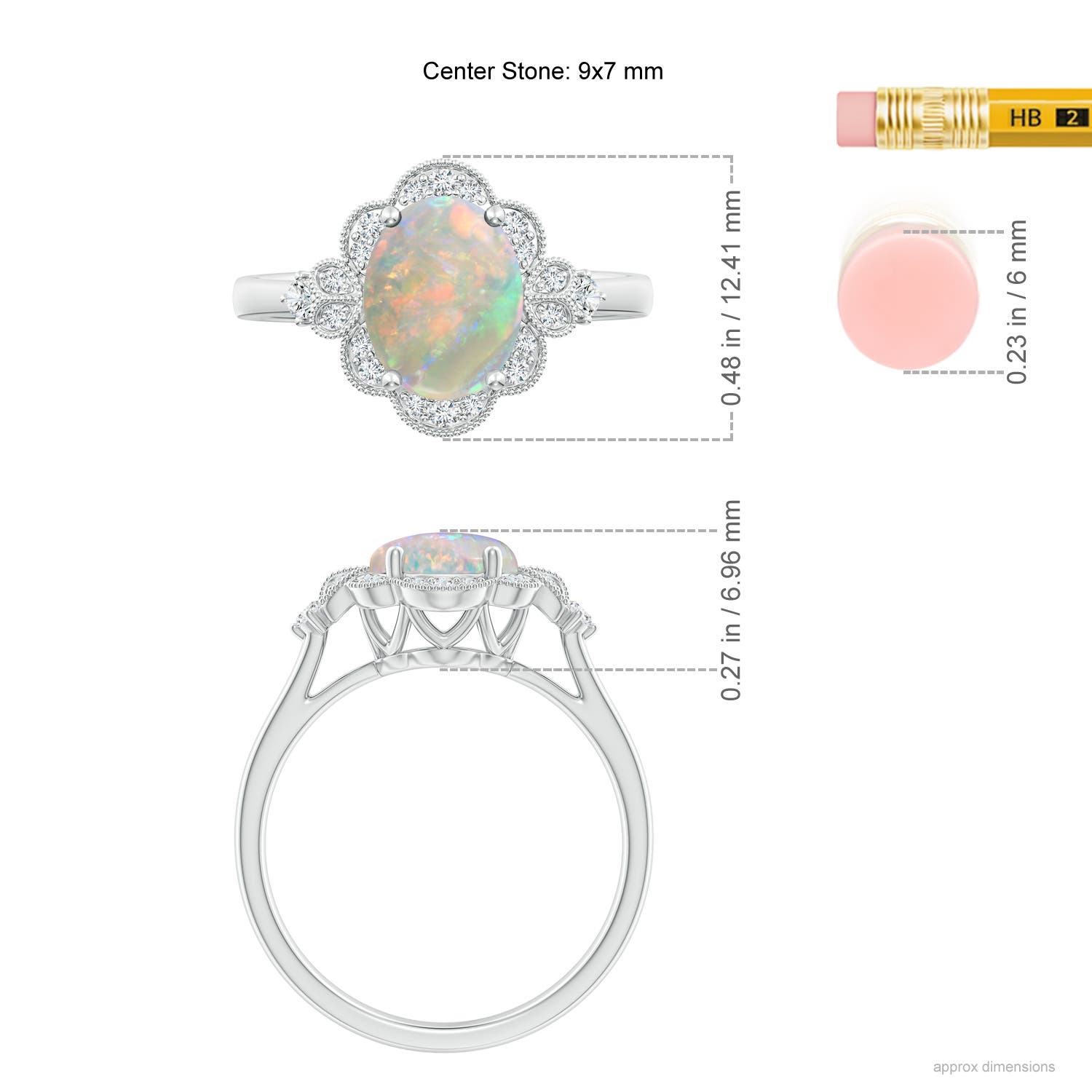 AAAA - Opal / 1.26 CT / 14 KT White Gold