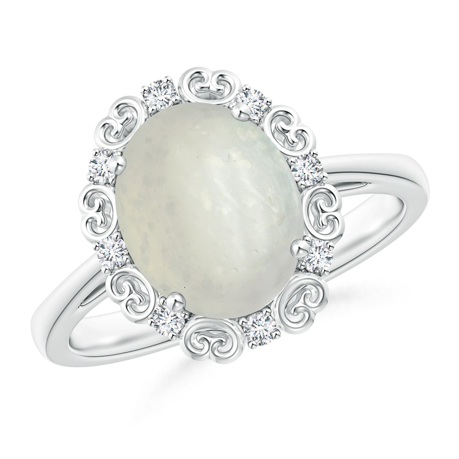 A - Moonstone / 2.61 CT / 14 KT White Gold