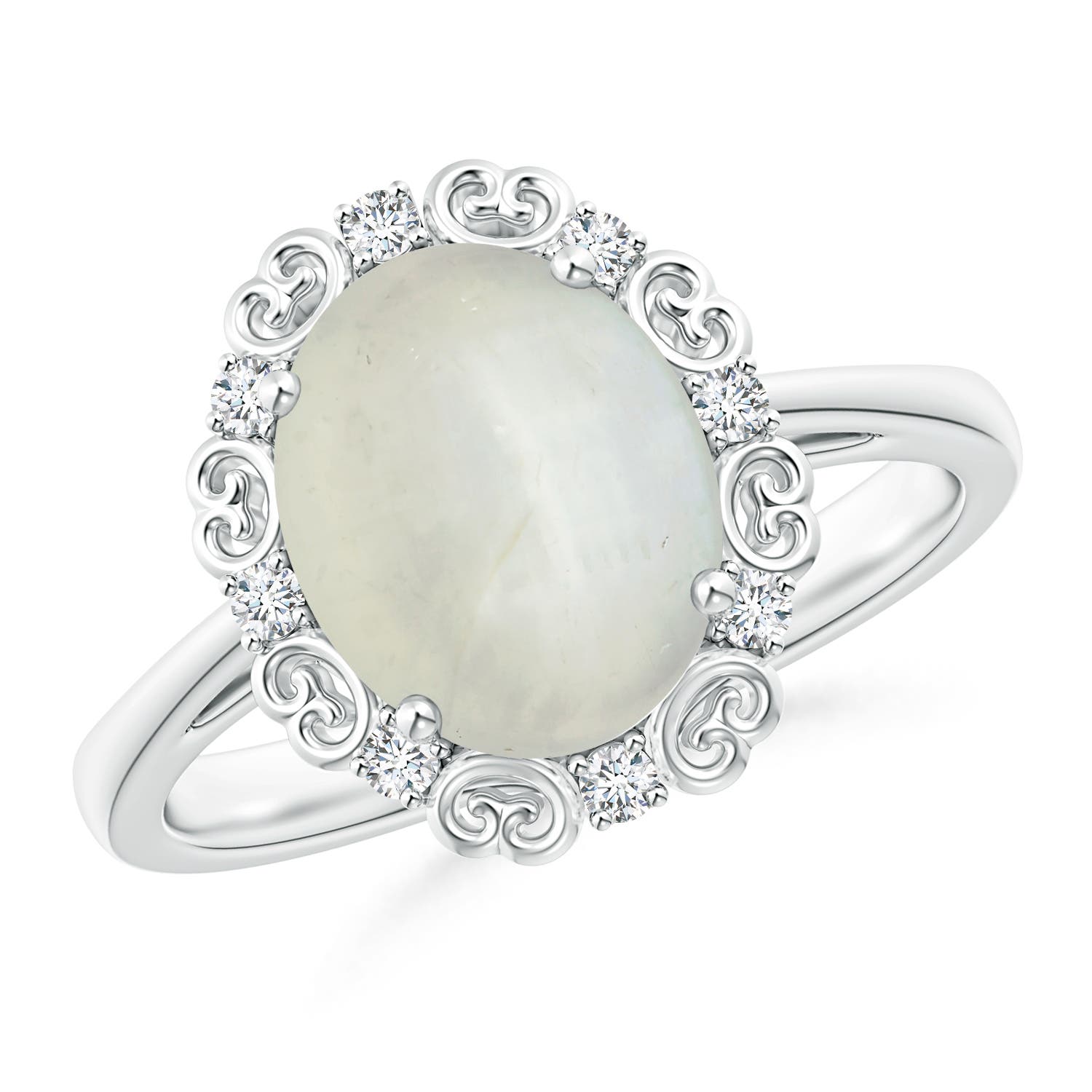 AA - Moonstone / 2.61 CT / 14 KT White Gold