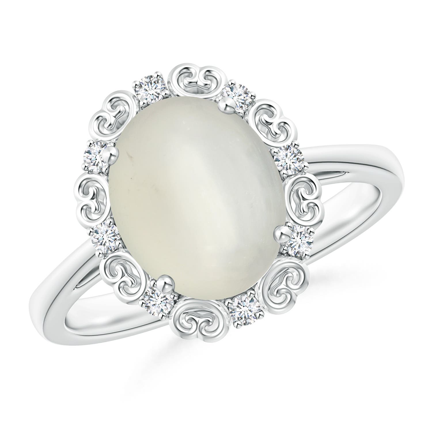 AAA - Moonstone / 2.61 CT / 14 KT White Gold