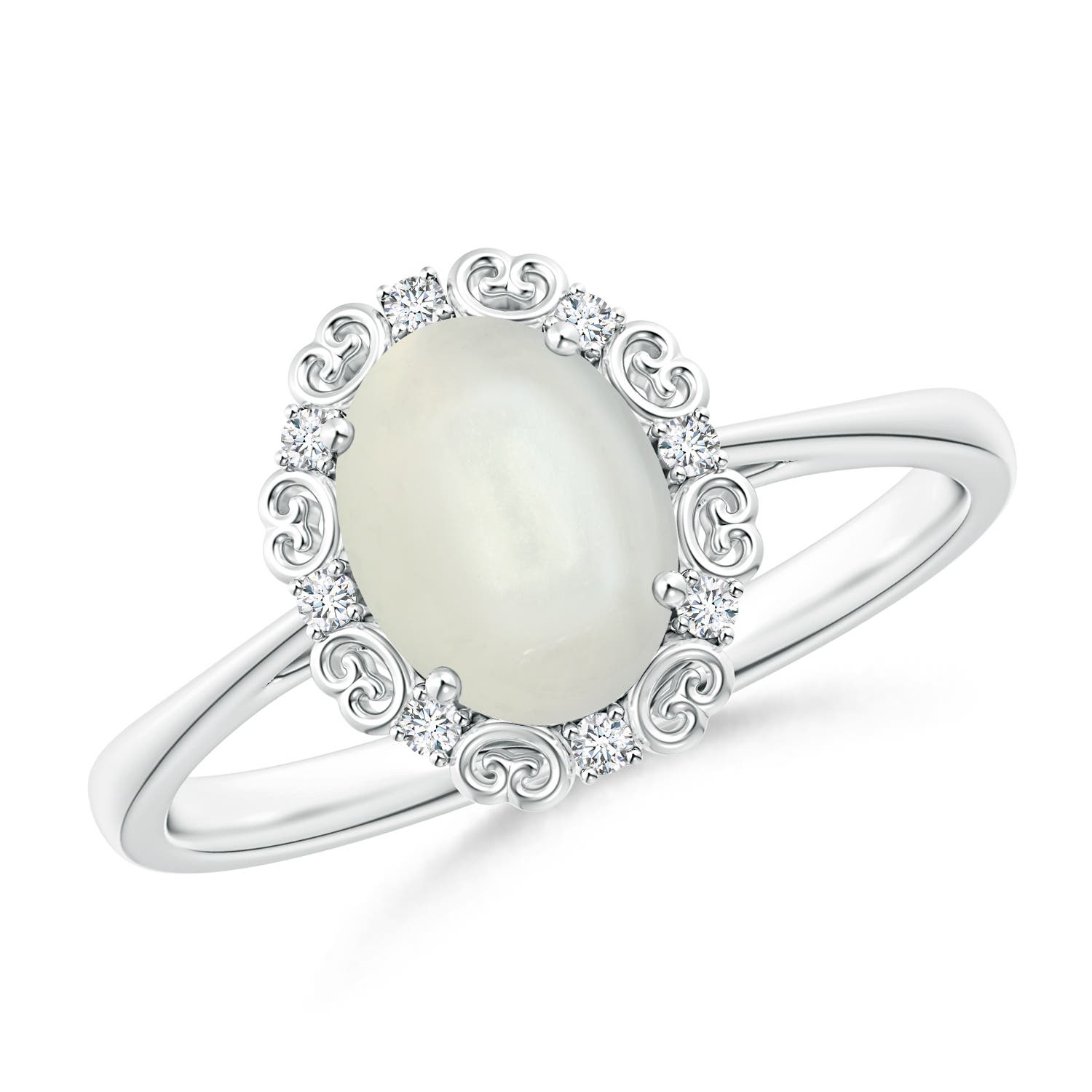 AAAA - Moonstone / 1.16 CT / 14 KT White Gold