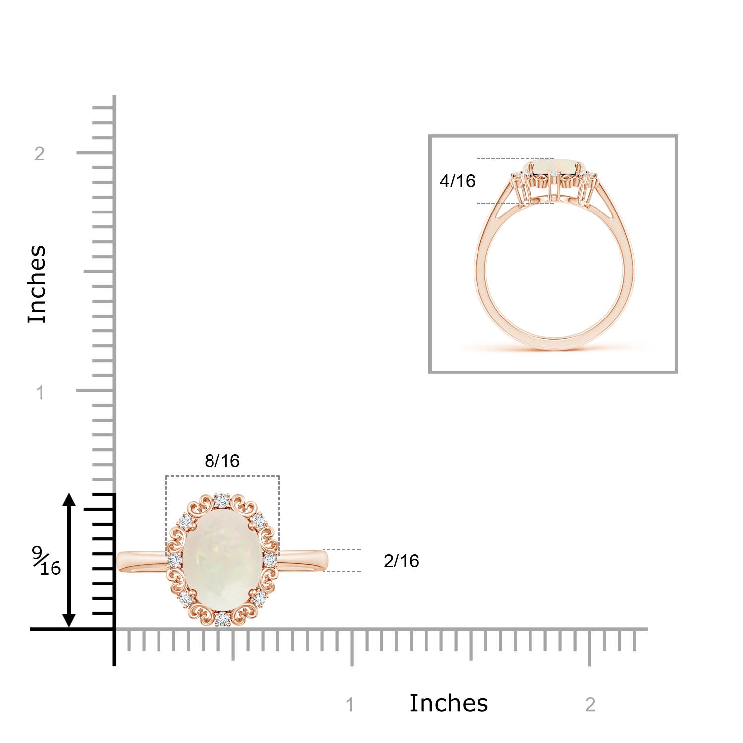 A - Opal / 1.56 CT / 14 KT Rose Gold