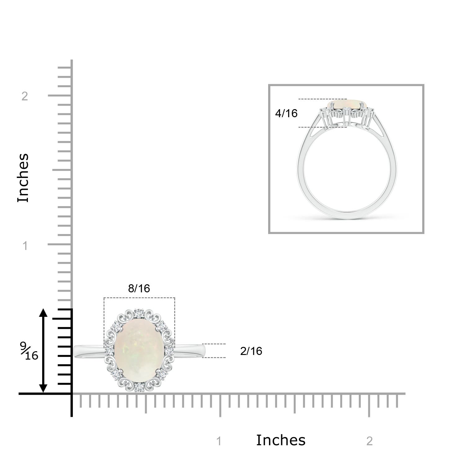 A - Opal / 1.56 CT / 14 KT White Gold